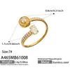 Anillo de Acero Inoxidable Chapado en Oro para Mujer, Estilo INS, Anillo de Dedo Índice de Alta Gama, Corazón Cruzado, Trébol de Cuatro Hojas, Completamente con Circonita
