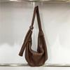 Estilo coreano ins grande capacidade retrô pele macia plissado bolinho de massa bolsa estilo preguiçoso casual para todos os jogos bolsa de ombro bolsa feminina