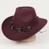 Sombrero bohemio étnico tejido a mano con sombrero de vaquero occidental, nuevo sombrero vintage transfronterizo