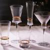 Estilo Europeo Entrada Lujo Vidrio Patrón Vertical Línea de Cintura Dorada Copa de Cáliz Copa de Champaña Copa de Cóctel Copa de Vino Traje de Vino