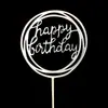 Bandera Decorativa para Pastel de Acrílico Tarjeta de Fiesta Feliz Cumpleaños Enchufe Decoración Creativa para Pastel Paquete de 10