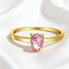 Anillo Rosa con Incrustaciones de Diamantes Estilo Europeo y Americano, Diseño de Nicho, Lujo Ligero, Versátil, Elegante, Anillo Exquisito, Joyería Simple para Manos para Mujeres