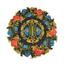 Traje antiguo Hanfu retro carácter Shou redondo chaqueta china pequeña parche bordado tela de parche bordada roja negra de moda
