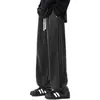 Novas Calças de Moletom Casuais de Algodão Puro Lavado Estilo Vintage Americano para Homens, Estilo High Street com Design Plissado, Calças Longas Largas Retas Soltas