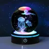 Cielo Estrellado Galaxia Bola de Cristal Tallada en 3D Luz Nocturna Base de Batería Adornos de Escritorio Dormitorio Regalos para Pareja Estudiante