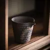 Taza lateral de hierro esmaltado chapada en oro Mar de Té juego de té kung fu hecho a mano estilo japonés vajilla de té de gres vintage Taza pública Taza uniforme