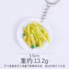 Chaveiro de Prato de Comida Simulada Pvc Miniatura Prato de Comida Simulado Cozinhar Brinquedo de Faz de Conta Restaurante Pequeno Presente
