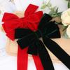 Guirnalda festiva personalizada, cinta de regalo, adornos colgantes rojos, decoración para la copa del árbol de Navidad, cinta de terciopelo, lazo grande