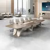 Mesa Grande para Sala de Conferencias Moderna Sencilla Lujo Ligero Mesa Alta para Capacitación de Empleados Mesa Larga de Negociación para Conferencias y Juego de Sillas