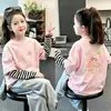 Camiseta de manga larga para niña 2026 primavera y otoño, top elegante para niñas pequeñas, aspecto de dos piezas, camiseta base de algodón puro para niños