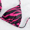 Traje de baño bikini dividido para mujer estampado almohadilla de pecho desmontable