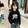 Camiseta de otoño elegante para niña, camiseta básica de manga larga moderna para niños, top nuevo de algodón puro para niña, primavera y otoño 2026
