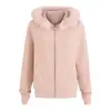 Sudadera con capucha estilo americano desmontable con cuello de pelo para mujer, diseño de invierno, cintura ajustada, top corto de terciopelo