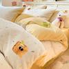 Juego de Cuatro Piezas de Terciopelo de Leche Espesado de Invierno 2024 Nuevo Juego de Tres Piezas de Cama Cálido de Invierno con Forro Polar de Terciopelo Coral