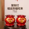 Copa de Vidrio con Forma de Cuenco del Tesoro Vela Roja Sin Humo Lámpara Eterna Doméstica de Interior para Adoración a Buda Vidrio A Prueba de Viento