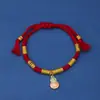 Pulseira de Fio Vermelho do Ano do Zodíaco de 2026 Estilo Étnico Tecida à Mão Novo Estilo Chinês Luxo Leve Item Tecido Artesanal