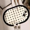 Alfombrilla de baño ovalada con diatomeas antideslizante para puerta de inodoro, absorbente de secado rápido