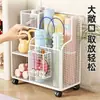 Cesta de Almacenamiento para Esterilla de Yoga Organizador de Equipamiento Deportivo Fitness Móvil con Ruedas Carrito Estante de Almacenamiento para Raquetas de Baloncesto