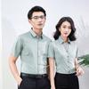 Camisa profesional unisex para hombre y mujer empresa compañía cuello blanco manga larga propiedad inmobiliaria ropa de trabajo bordado