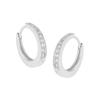 770 Estilo Coreano Diseño de Nicho Estilo Ins Simple Elegante Un Solo Lado Micro Diamante Incrustado Hebilla de Oreja Circular de Plata de Ley S925 para Mujer