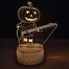 Luz Nocturna 3D de Halloween Visión Estéreo Colorida Control Remoto USB Enchufe Lámpara de Mesa Acrílica Lámpara de Ambiente de Calavera