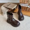 Botas para meninas, nova coleção outono 2026, botas Martin infantis, botas de couro estilo princesa britânica, botas da moda estilo coreano para meninas pequenas