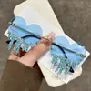 Nuevos Gafas de Sol de Moda con Montura Lágrima Incrustadas de Diamantes Hechas a Mano Brillantes para Fiesta de Graduación Hip Hop Foto Creativas Gafas de Sol para Mujer