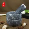 Prensa de ajo de mármol natural, mortero de piedra para uso doméstico, machacador de ajo, picador de ajo, prensa de ajo, recipiente para triturar, mortero de ajo