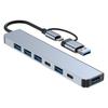Estación de Acoplamiento Tipo-C de Doble Puerto 8 en 1 Hub USB 3.0 para Laptop Hub de Expansión Multi-Puerto 4K