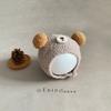 Sombrero de bebé otoño e invierno lindo oso bebé sombrero de peluche para bebé niños y niñas de un mes de edad salen gorro cálido para proteger las orejas