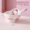 Cuenco de Arroz Cerámico Sanrio para Uso Doméstico, Modelo Nuevo, Apto para Microondas, Lindo y Elegante, Cuenco de Sopa Cerámico Irregular Creativo