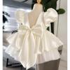 Vestido de Cumpleaños para Niña de Un Año, Vestido de Dama de Boda, Nuevo Estilo Verano 2026, Vestido Sencillo de Princesa con Mangas Abullonadas para Uso Diario