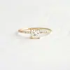 Anillo de Boda Propuesta Elegante Plata de Ley S925 Cuadrado Todo-partido Incrustado de Diamantes Anillo de Diamante Popular en Redes Sociales TikTok
