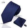 Corbata de alta gama para negocios, pañuelo de bolsillo, 3 piezas, regalo para hombre, vestido de boda, corbata de poliéster de seda, corbata de traje