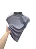 Top sin mangas de malla de seda helada de cuello medio alto, delgado, ajustado, transpirable, agradable para la piel, camiseta interior de capa base, cuello falso, ropa para mujer