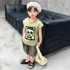 Conjunto de Chaleco de Verano para Niño 25 Ropa Infantil Nueva Elegante y Moderna Bebé Verano Moderno Calle Conjunto de Dos Piezas