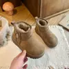 Botas de Nieve para Niños 2026 Invierno Más Vendido Niña Forro de Polar Grueso Cálido Zapatos de Algodón Moda Color Sólido Niños Botas de Algodón