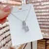 Cadena para Clavícula Cuadrada de Circonita de Diseño de Nicho de Lujo Ligero, Personalizada, Moderna, Exquisita y Dulce Cadena, Cadena Versátil