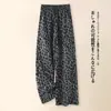 Pantalones de Lana de Pierna Ancha con Estampado de Leopardo para Mujer, Otoño e Invierno Engrosados Cálidos Nuevo Estilo 2026, Pantalones Casuales Rectos Holgados con Caída de Cintura Alta