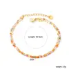 Pulsera de Diseño Minimalista Versátil Europea y Americana, Estilo de Nicho de Lujo Ligero, Chapado en Oro de 18 Quilates, Joyería con Cuentas de Circonita de Colores de Comercio Exterior, Pulsera Transfronteriza