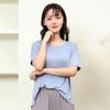 Camiseta de Modal con Copas Integradas, Manga Corta, Versátil, Ropa de Casa Tallas Grandes, Transpirable y Fresca