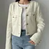 Estilo japonés y coreano, exportación del sudeste asiático, chaqueta corta de manga larga para otoño/invierno, top versátil