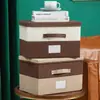 Caja de almacenamiento de color block con remaches, gran capacidad, caja de almacenamiento plegable extragrande con tapa, caja de almacenamiento para ropa, caja organizadora tipo cajón