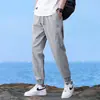 Pantalones casuales de seda de hielo de secado rápido para hombre, pantalones deportivos finos y transpirables de verano, nuevos pantalones jogger holgados 2026