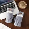 Guantes de Peluche de Capibara Lindos para Mujer, Cubierta Plegable de Medio Dedo para Invierno, Compatibles con Pantalla Táctil, Cálidos y Gruesos, para Estudiantes y Ciclismo, a Prueba de Frío