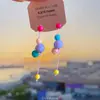 Isla de Vacaciones~Aretes Tejidos Florales Hechos a Mano Estilo Vacaciones para Mujer, Pendientes Grandes Únicos y Exagerados con un Ambiente Costero