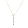Popular Collar de Gota Cepillada con Borla de Xiaohongshu para Mujer, Nicho, Sencillo, Lujo Ligero, Versátil, Elegante, Cadena de Clavícula de Gama Alta