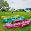 Barco Transparente de Colores en la Zona Escénica, Popular Barco de Cristal para Sesiones de Fotos en la Piscina, Kayak con Doble Remo