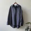 Camisa de manga larga a rayas de algodón puro Beishan Tongshu para mujer, versión coreana de otoño, estilo BF casual, holgada, adelgazante, 82597