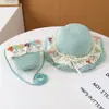 Sombrero de paja de ala ancha para niñas en verano para bebés, sombrero infantil con protección solar, sombrero de playa para padres e hijos para el verano